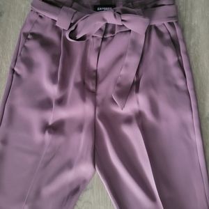 Express waist tie pants purple pants size# 4
